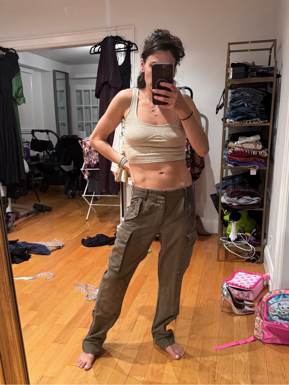 Polo Ralph Lauren Olive Military Moto Cargo Pants Straight Fit 28x30